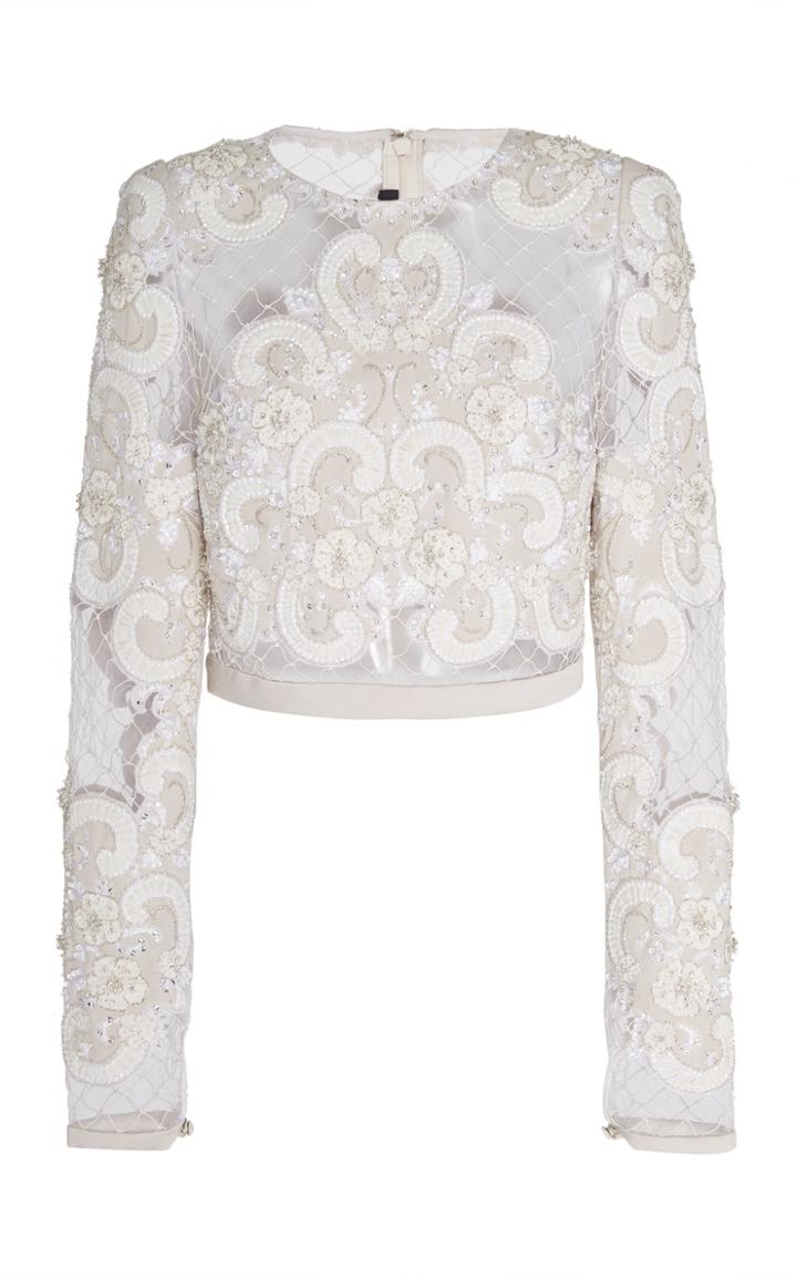 Burnett New York Pearl Embroidered Long Sleeve Top