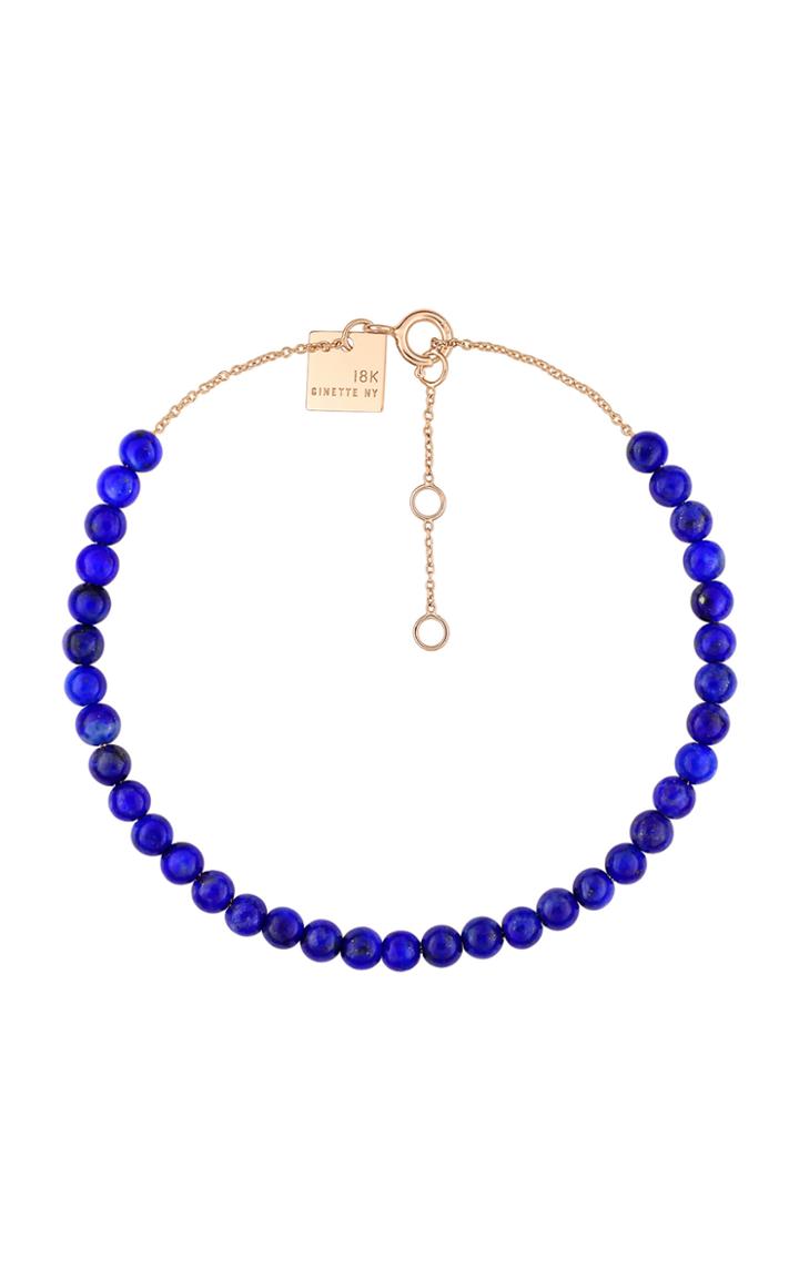Ginette Ny Mini Maria 18k Rose Gold Lapis Bracelet