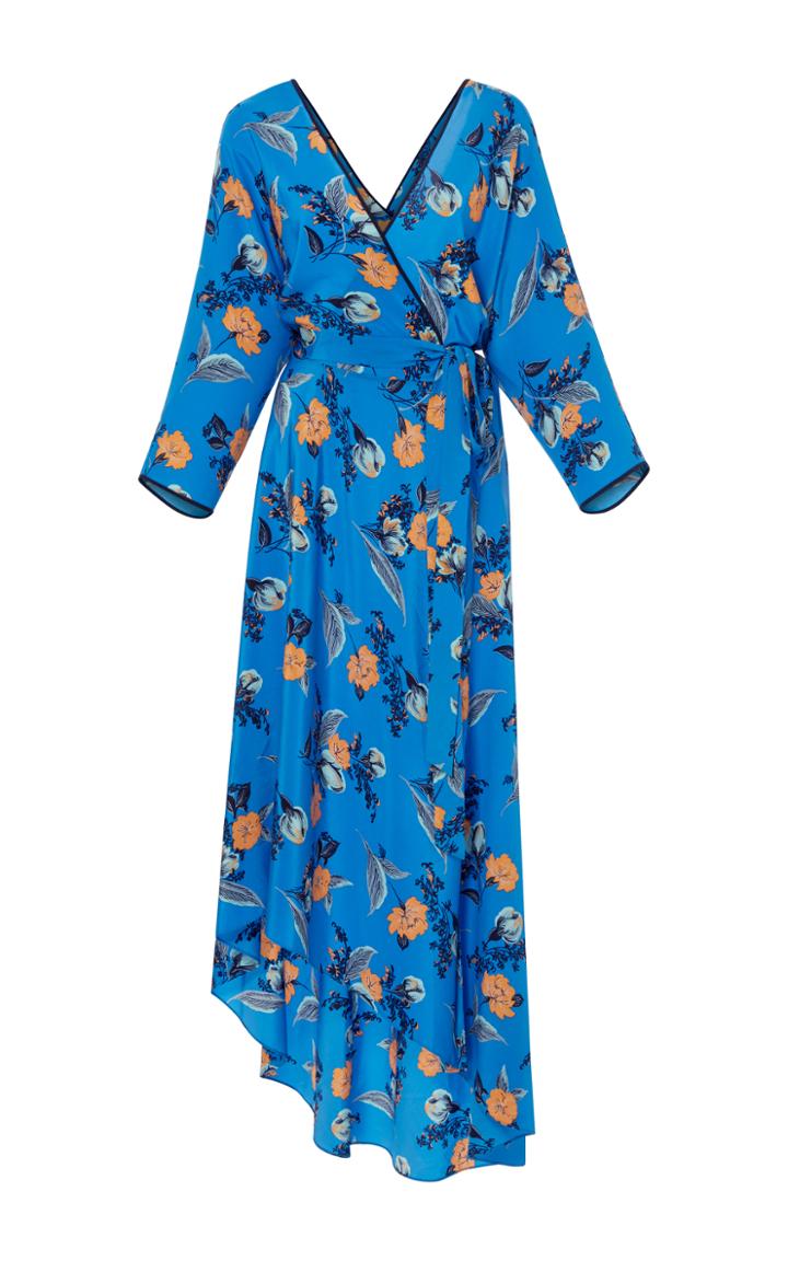 Diane Von Furstenberg Long Sleeve Asymmetric Hem Dress