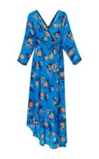 Diane Von Furstenberg Long Sleeve Asymmetric Hem Dress