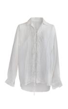 Moda Operandi Alix Of Bohemia Willa Tie-front Textured Cotton Voile Top