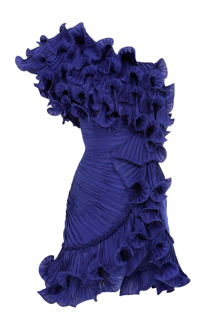Moda Operandi Raisa Vanessa One Shouldered Ruffled Mini Dress