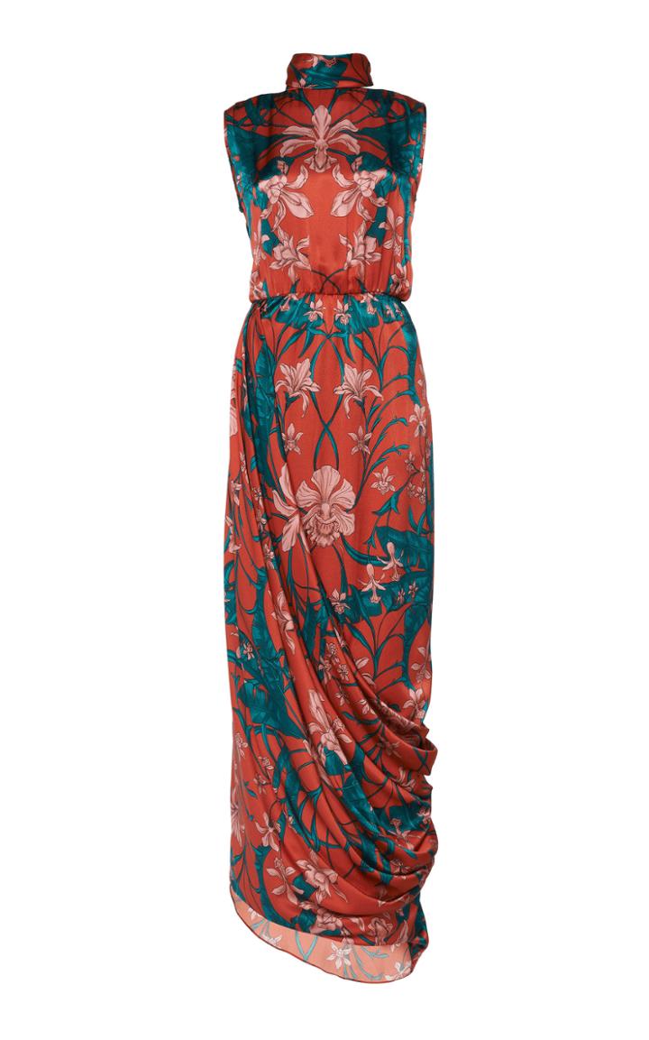 Moda Operandi Johanna Ortiz Allure Senses Draped Silk Maxi Dress Size: 2