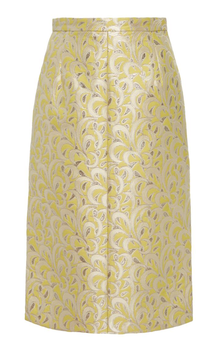 N21 Lidia Metallic Jacquard Pencil Skirt