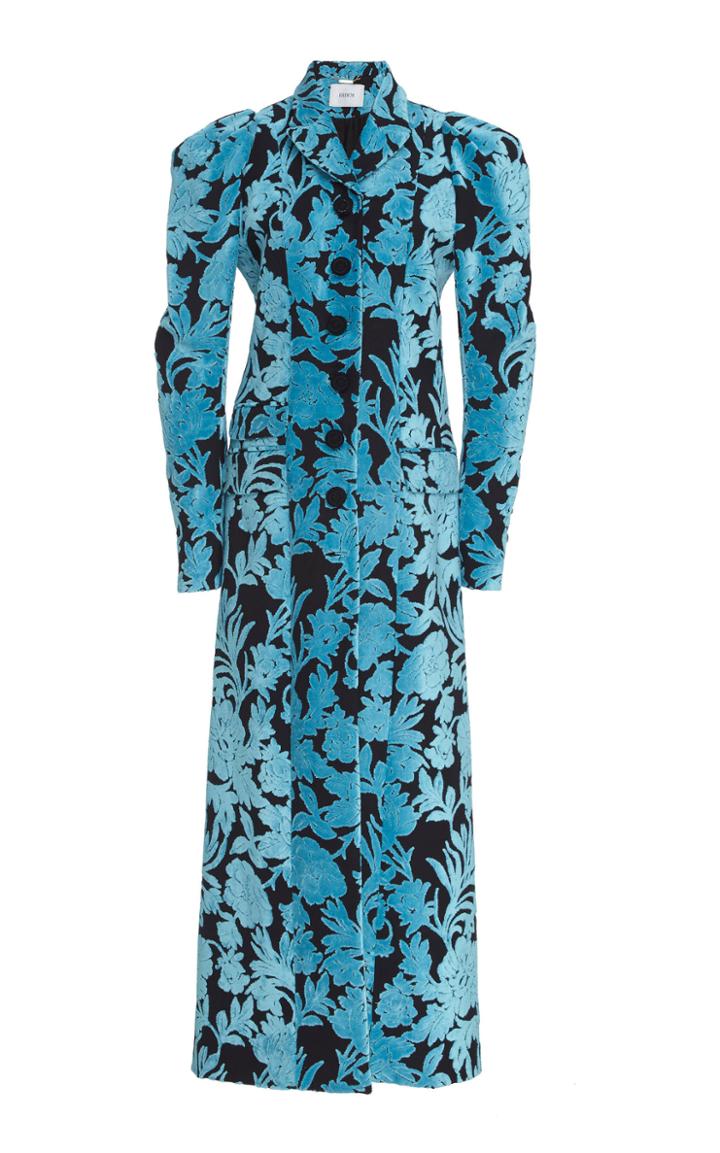 Erdem Emmelyn Floral Velvet-jacquard Coat