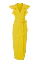 A.l.c. Walker Ruffled Linen-blend Wrap Dress