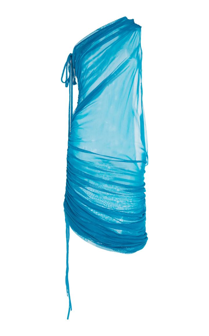Moda Operandi Supriya Lele Asymmetric Sheer Ruched Tulle Dress Size: Xs