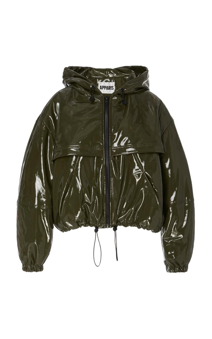 Apparis Colby Cropped Vegan Leather Windbreaker