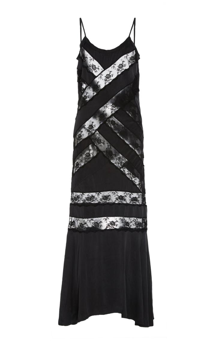 Sir The Label Aries Lace-paneled Silk Maxi Dress