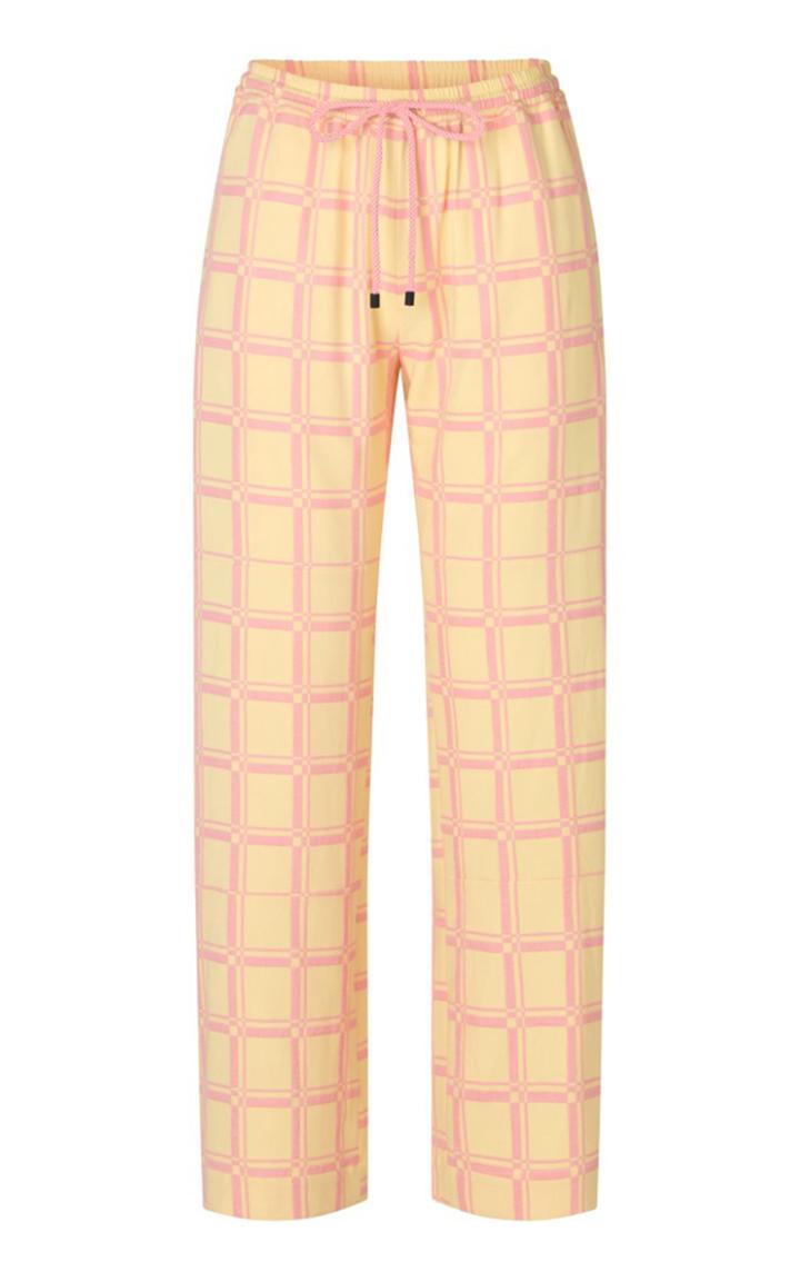 Moda Operandi Stine Goya Gulcan Check-print Satin Drawstring Wide-leg Pants