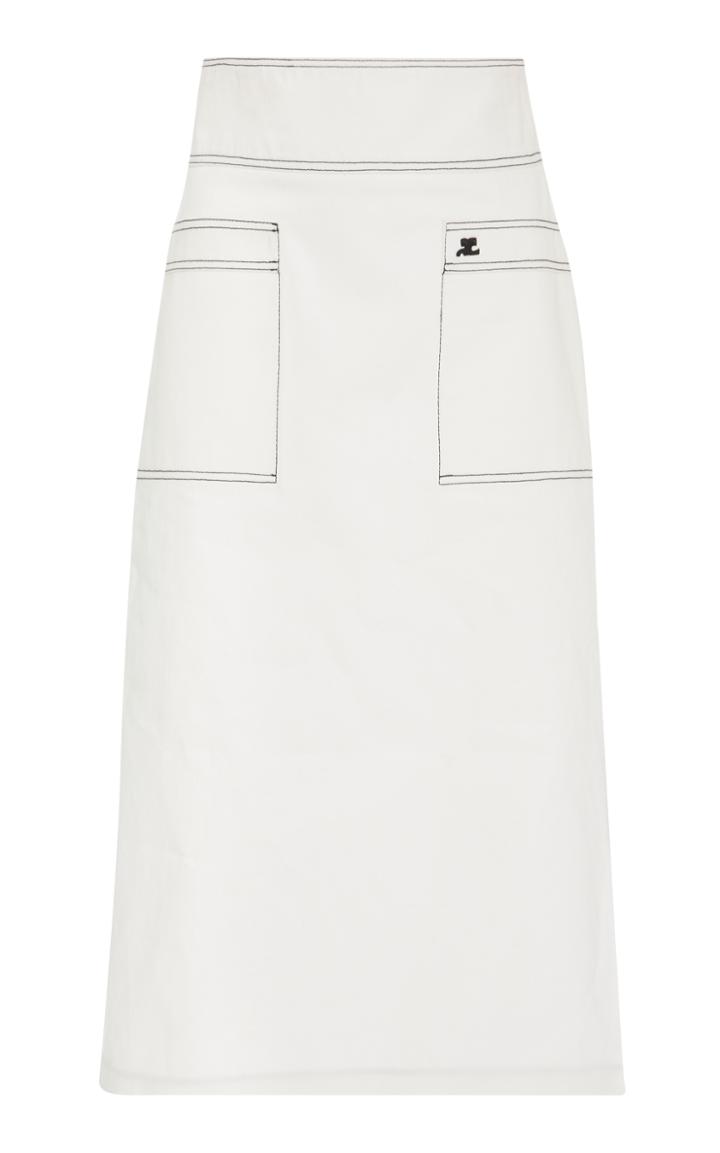 Courrges High-waist Midi Denim Skirt