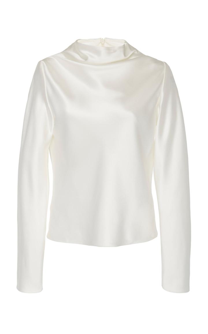 Brandon Maxwell Cowl-neck Silk Blouse