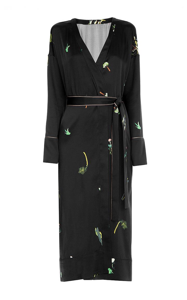 Lake Studio Printed Wrap Midi Dress