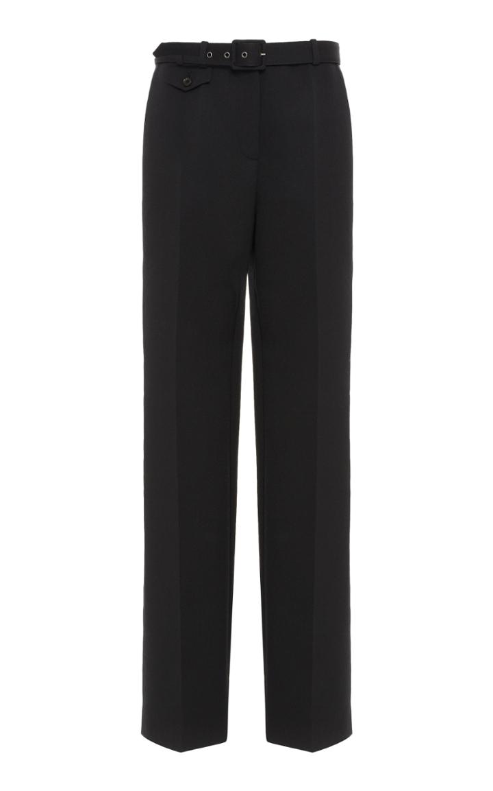 Givenchy Belted Wool-crepe Straight-leg Pants
