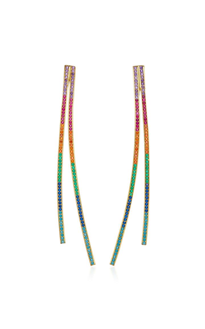 Joanna Laura Constantine Gold-plated Rainbow Crisscross Earrings