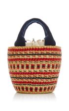 Muun Elisa Patterned Straw And Cotton-canvas Tote