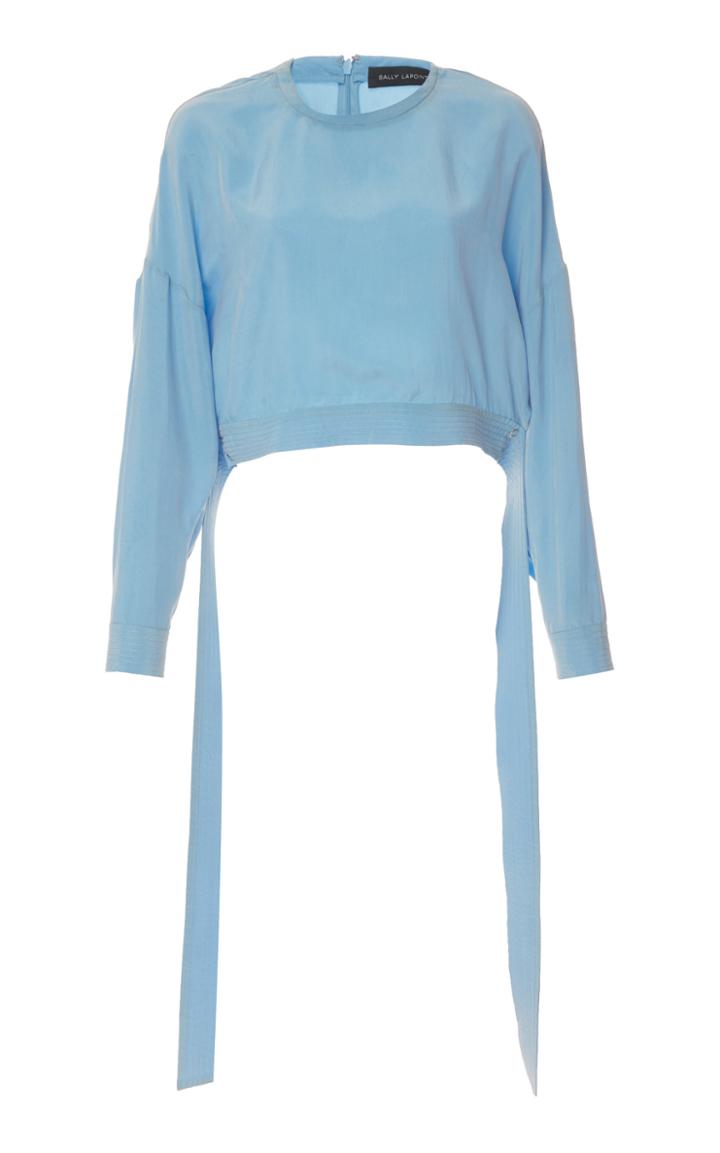 Sally Lapointe Lightweight Cupro Cropped Tie Top