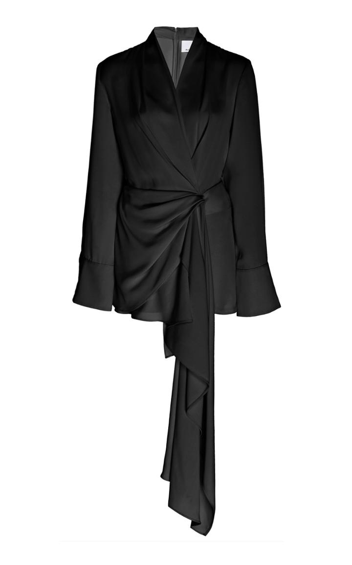 Acler Spanning Draped Wrap-effect Crepe Top