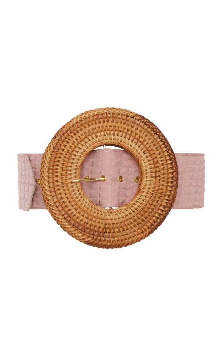 Cult Gaia Rose Gemma Rattan Buckle Belt