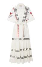 Temperley London Blossom-print Cotton-poplin Midi Shirt Dress