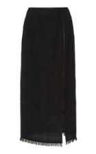 Moda Operandi Nanushka Moja Cotton Fray Hem Midi Skirt Size: Xl