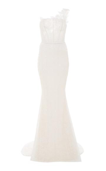 Mira Zwillinger Joelle One-shoulder Lace Gown