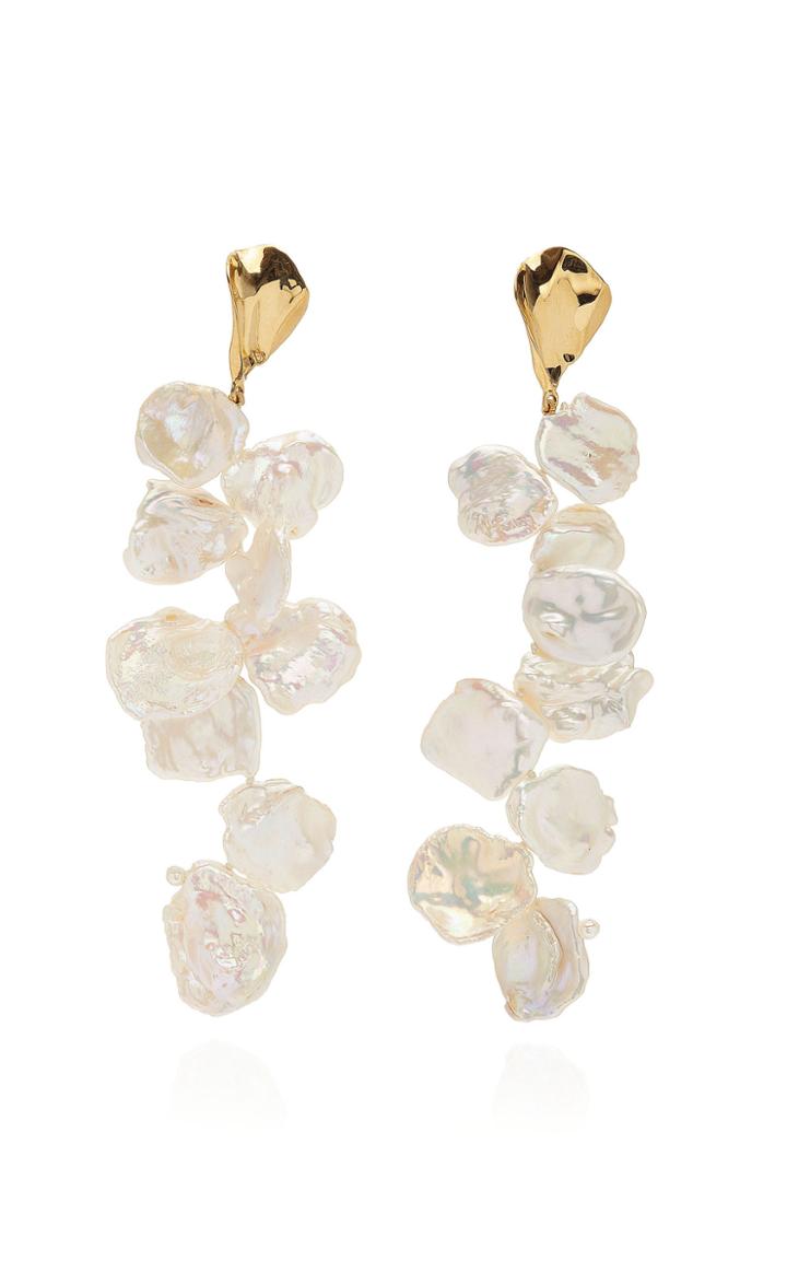 Moda Operandi Pacharee 18k Yellow Gold Pearl Petals Earrings