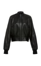 Bassike Cropped Leather Bomber
