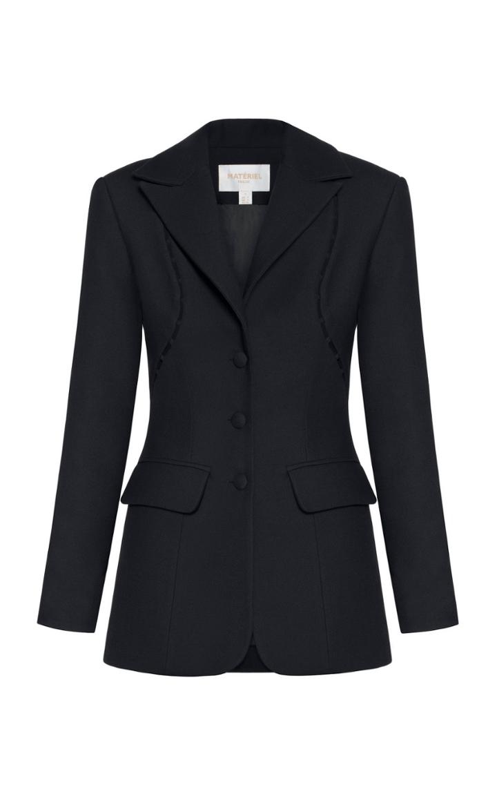 Moda Operandi Matriel Cutout-detailed Wool-blend Blazer