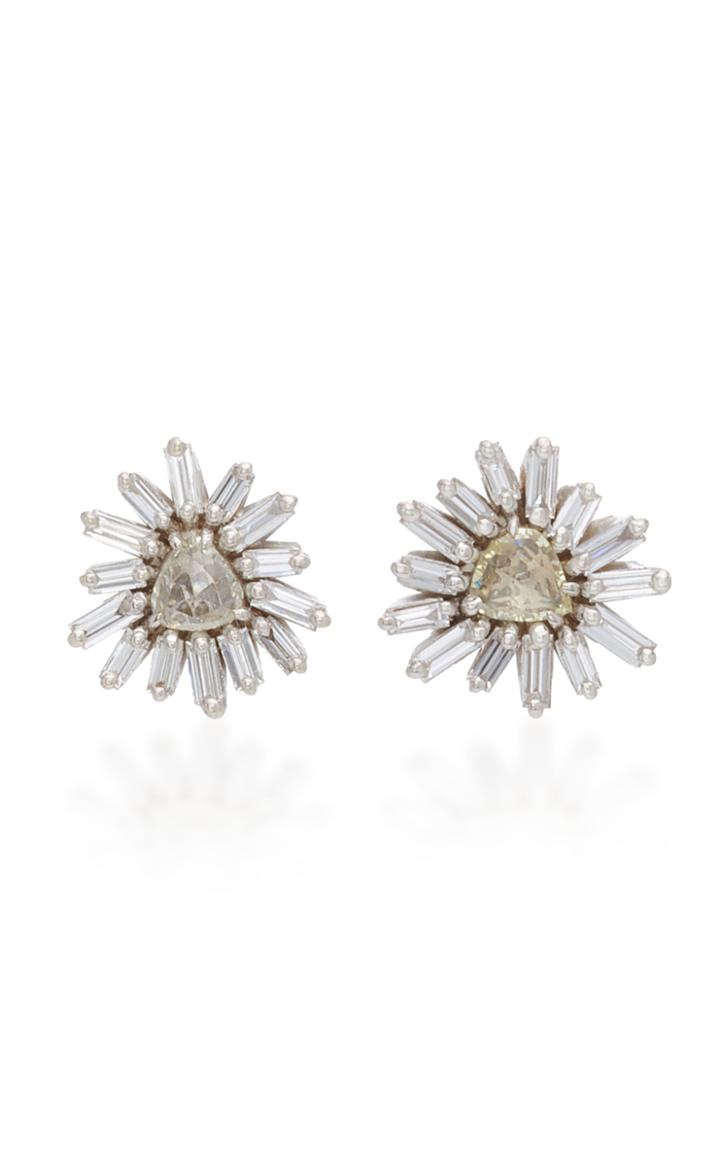 Suzanne Kalan One-of-a-kind 18k White Gold Diamond Earrings