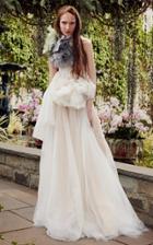 Vera Wang Gardenia French Tulle And Silk Organza Halter Gown