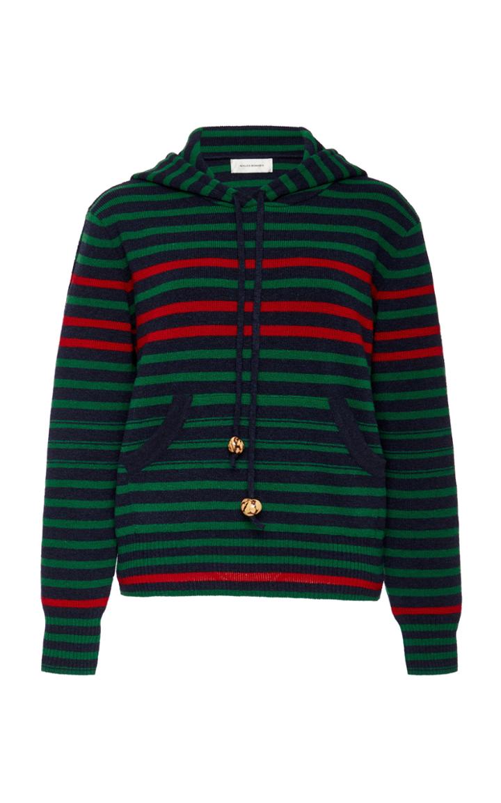 Wales Bonner Striped Wool-blend Hooded Sweatshirt Size: S