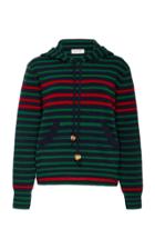 Wales Bonner Striped Wool-blend Hooded Sweatshirt Size: S