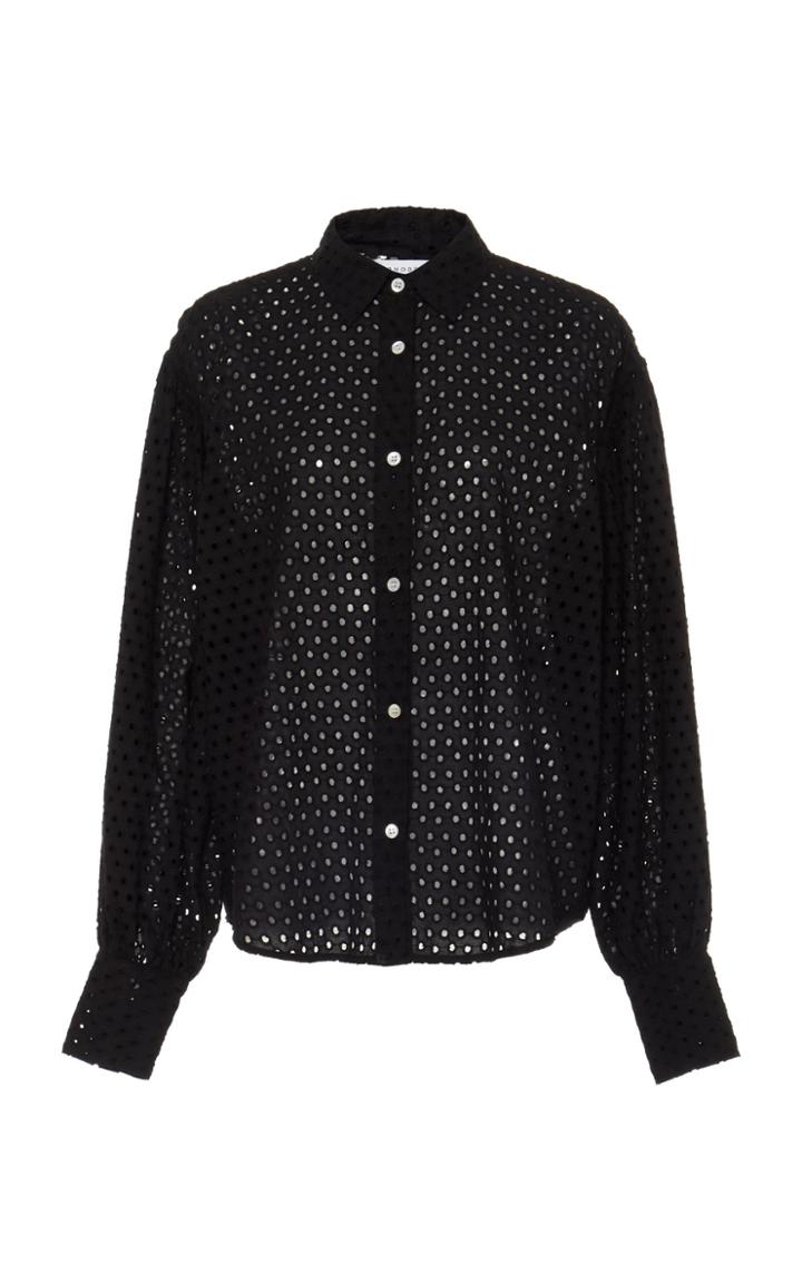 Rhode Dean Eyelet Button Down Shirt