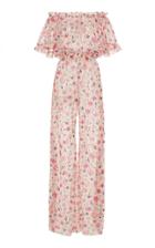 Moda Operandi Luisa Beccaria Strapless Floral Printed Ruffled Jumpsuit Size: 36