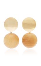 Sophie Monet The Audrey Wood And Gold-plated Brass Drop Earrings