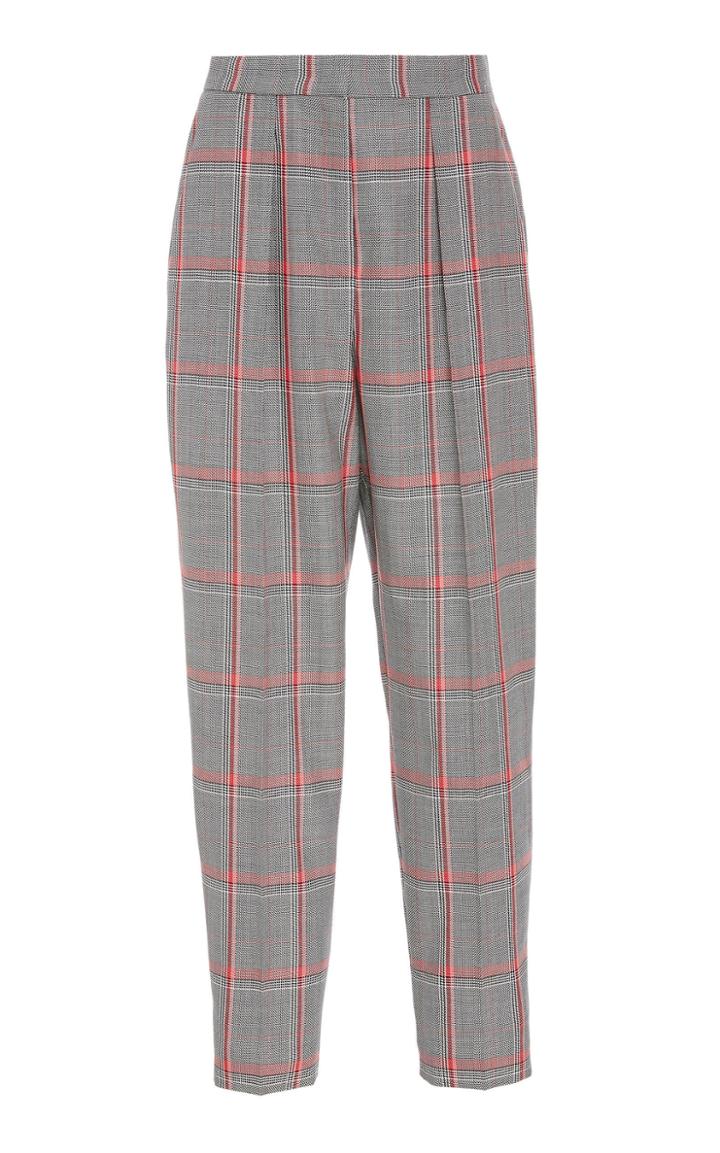 Escada Tesca Plaid Virgin Wool Pant