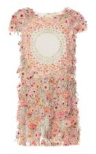 Moda Operandi Rahul Mishra Marigold Radial Floral-appliqud Silk Shift Dress Size: