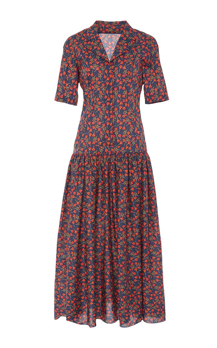 Zac Posen Liberty Print Cotton Shirt Dress