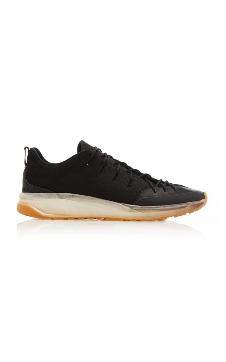 Bottega Veneta Knit And Leather Lace-up Sneakers