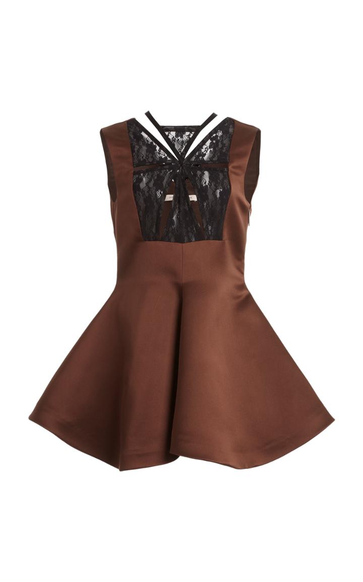 Moda Operandi Christopher Kane Lace-panelled Satin Mini Bell Dress