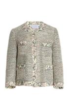 Moda Operandi Luisa Beccaria Floral-trimmed Tweed Jacket