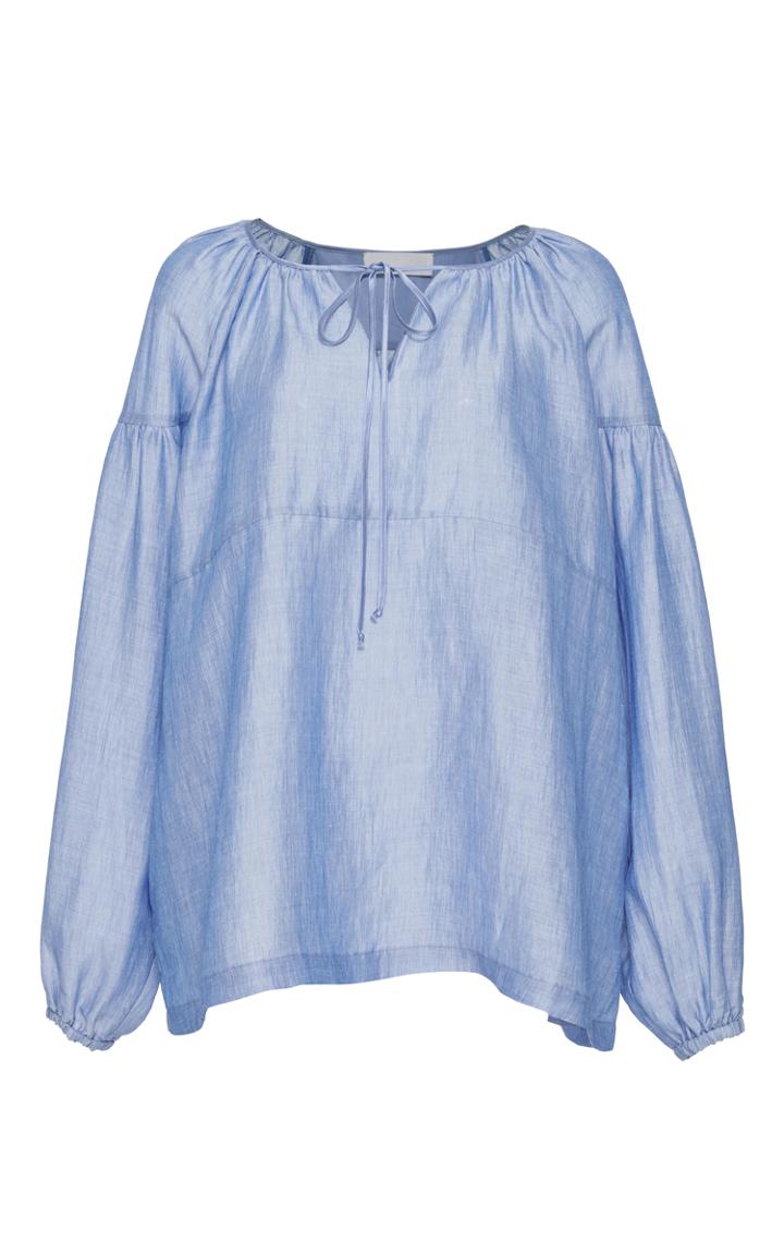 Co Gathered Sleeve Japanese Ramie Top