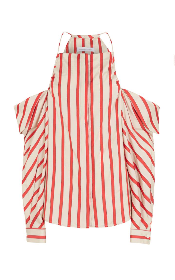 Christopher Esber Cold Shoulder Collapse Sleeve Top