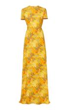 Carolina Herrera Open-back Printed Crepe De Chine Gown