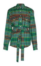 Atlein Belted Wool Blend Military Shirt