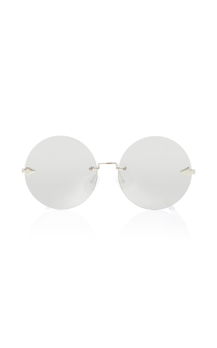 Karen Walker Silver-tone Round-frame Sunglasses