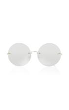 Karen Walker Silver-tone Round-frame Sunglasses
