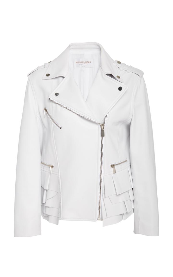 Michael Kors Collection Leather Peplum Moto Jacket