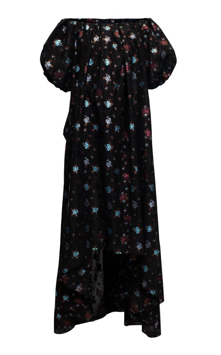 Lake Studio Off-the-shoulder Floral-jacquard Maxi Dress
